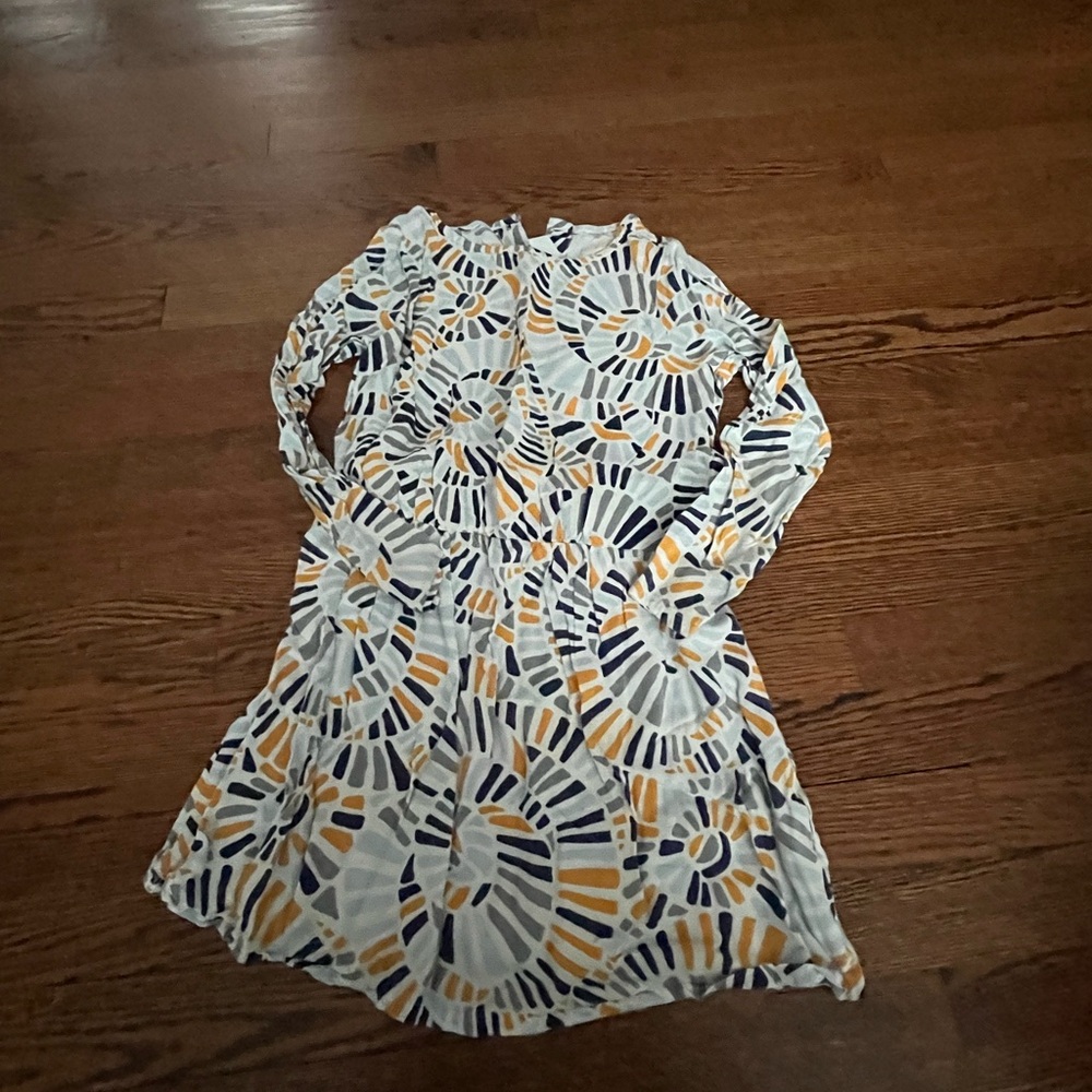 Stylish Kids Dress with Blue and Yellow Pattern